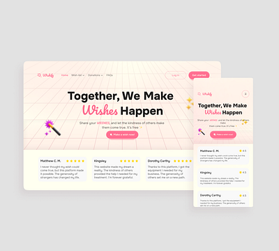 Wishify figma landing page uiux website