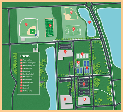 Modern vector map, rv map, event or city map in illustrator background design campground map city map illustration map rv map rv park vector illustration vector map