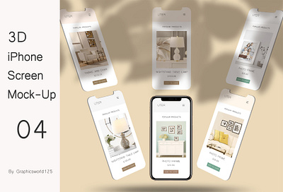3D iPhone Screen Mock-Up 04 iphone 16