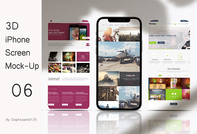 3D iPhone Screen Mock-Up 06 iphone 16