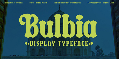 Bulbia typeface branding decorative design display font graphic design opentype typography