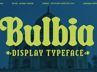 Bulbia typeface branding decorative design display font graphic design opentype typography