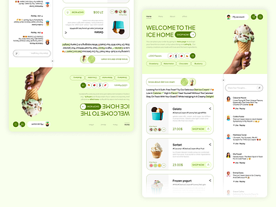 Ice Cream Store App🍦 chocolate creamy design diet flavors fresh fruit ice ice cream landing page online shop product shop taste ui ux web website