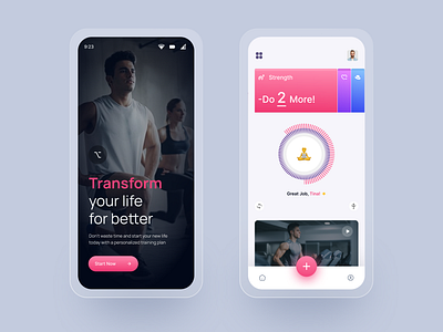 Fitness App Design app app design fitness fitness app fitness mobile app gym health app mibile mobile app sport training mobile app ui