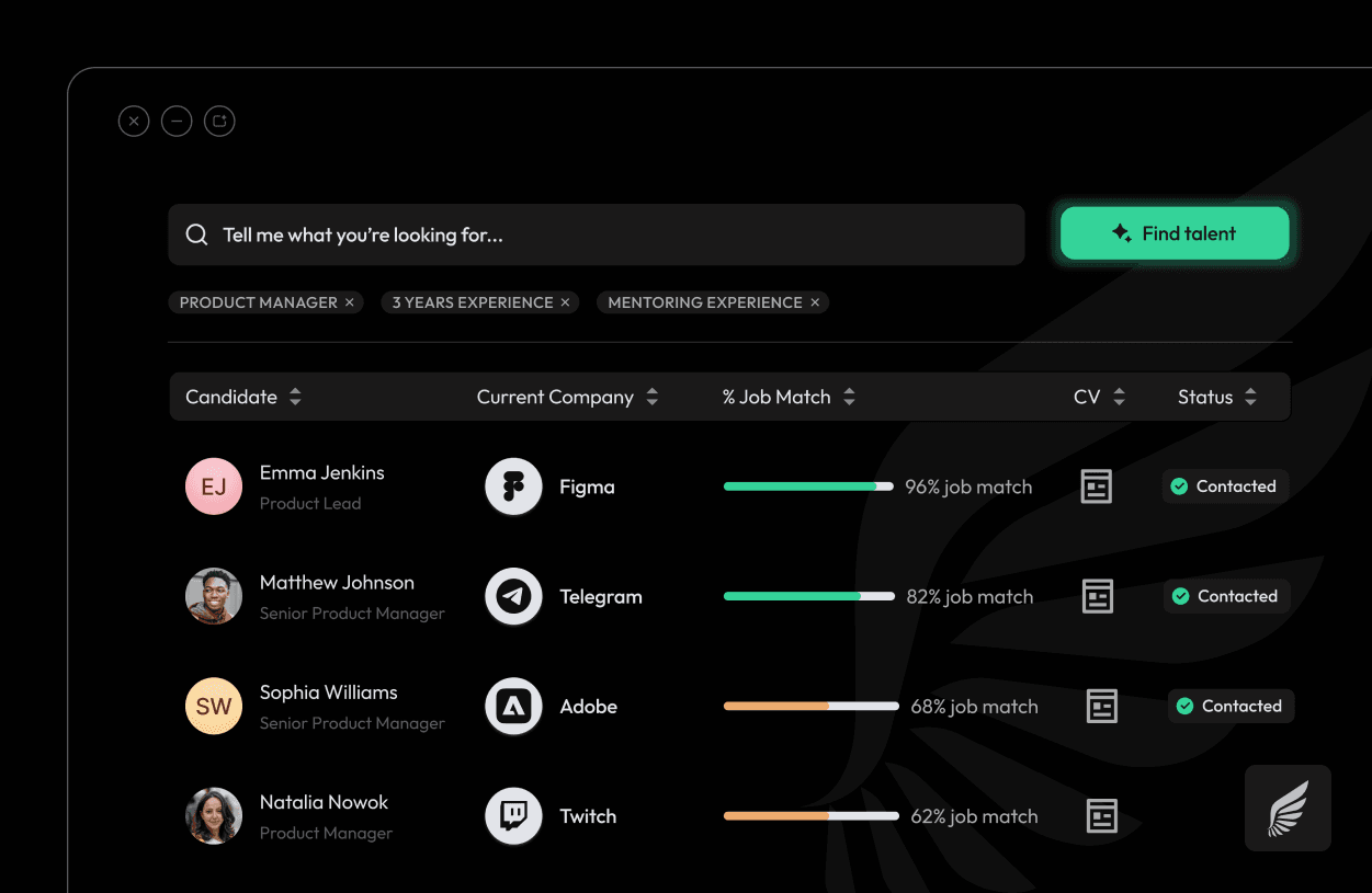 UI/UX Concept Designs for AI Hiring Platform