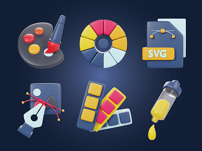 Graphic Design 3d Icons Pack 3d icons adobe illustrator blender collection design development graphic design icon icons bundle icons pack illustration logo ui ux vector