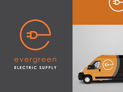 Evergreen Electric Supply Branding branding business cards graphic design identity logo logo mark typography vector