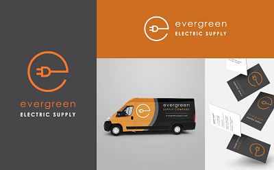 Evergreen Electric Supply Branding branding business cards graphic design identity logo logo mark typography vector