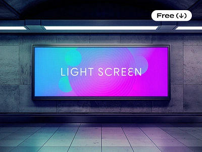 LED Screen Mockup advertising banner banner mockup download free freebie glowing lcd led lighting mockup pixelbuddha poster poster mockup psd screen screen mockup subway template urban