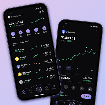 Cryptocurrency Trading App 2024 app ui crypto crypto currency defi design inspiration mobile ui product design trading app ui