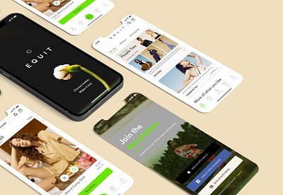 Equit - Sustainable Fashion App branding graphic design ui