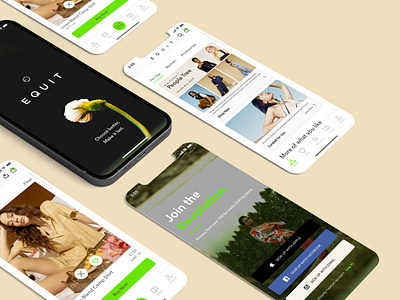 Equit - Sustainable Fashion App branding graphic design ui