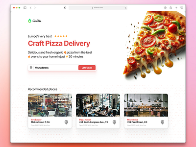 Pizza Delivery website landing page design branding figma pizza red ui website