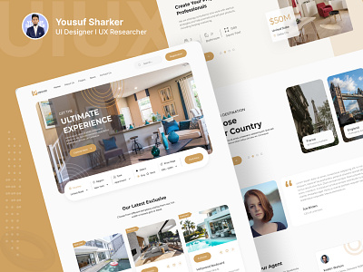 Real Estate Website UI Design! 🏡🚀 app design app ui design graphic design hotelbooking landing page realestate ui design web design website design y.s tusar yousuf sharker