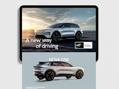 gemini car – Webflow Cloneable – Page Load & Intro Animation animation car cloneable electric herosection pageload suv webdesign webflow website