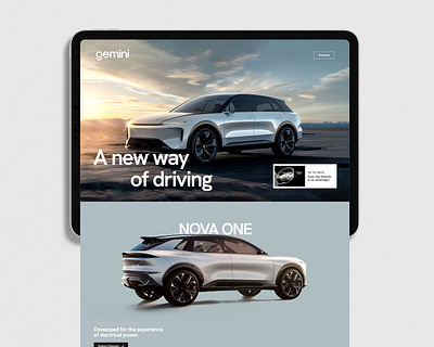 gemini car – Webflow Cloneable – Page Load & Intro Animation animation car cloneable electric herosection pageload suv webdesign webflow website