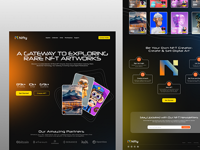 Nifty - NFT Landing Page Design landing page landing page design nft ui design user interface web design