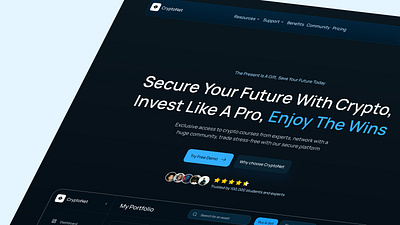 Crypto Hero Section ✨ | Daily UI #17 app appdesign blue branding coin crypto cryptocurrency cryptodashboard currency dashboard design figma illustration ios logo money portfolio ui ux uxui