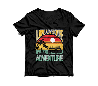 Adventure beach T-shirt design adventure adventure beach t shirt design beach beach t shirt best design custom custom t shirt design design graphic design illustration river surfing t shirt t shirt design tree