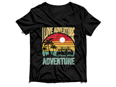 Adventure beach T-shirt design adventure adventure beach t shirt design beach beach t shirt best design custom custom t shirt design design graphic design illustration river surfing t shirt t shirt design tree