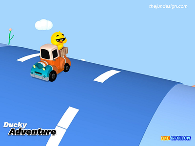 3D Duck Adventure - Spline Animation 3d adventure animation cartoon duck freelancer graphic design graphic designer motion graphics portfolio spline spline tool top design truck ui ui design uiux