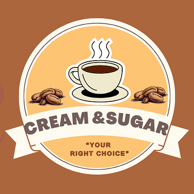 Cream and Sugar Coffee Logo graphic design logo ui