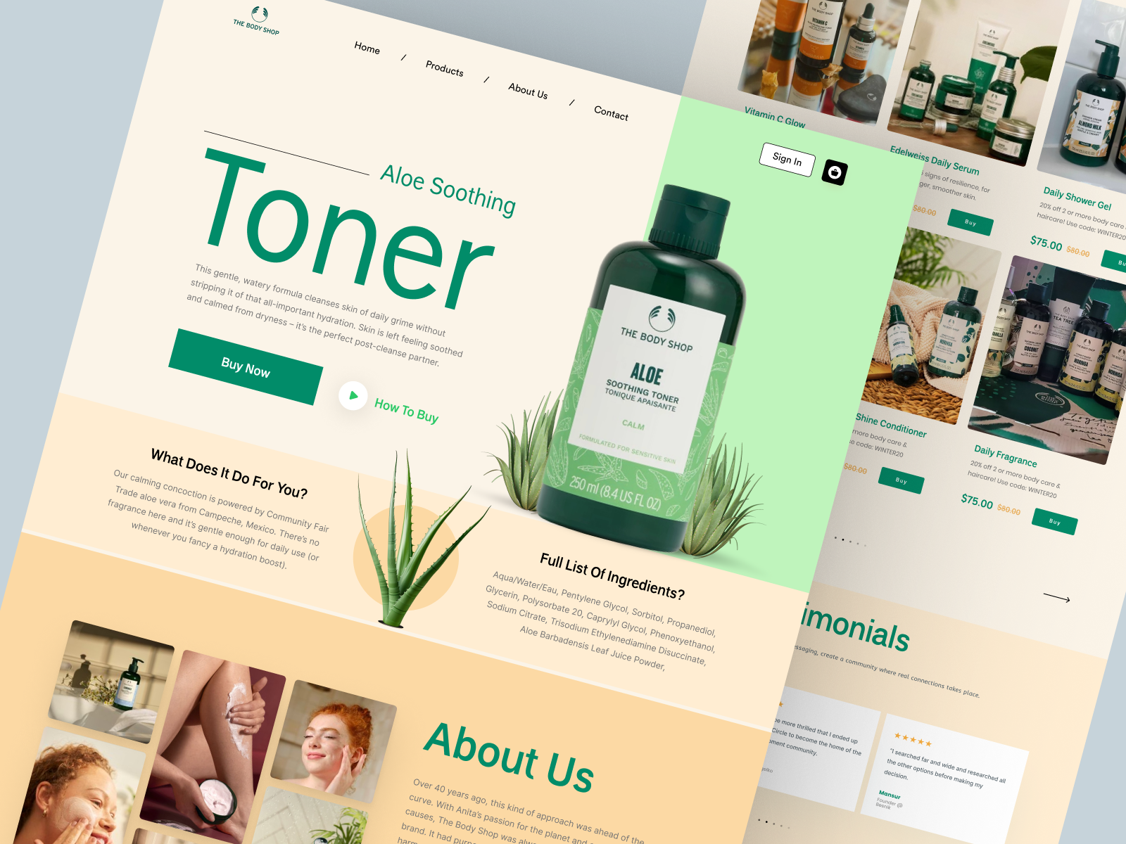 Example of Shopify store for Cosmetics