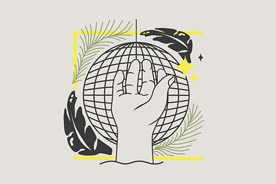 Disco Hand Illustration branding design disco graphic hand illustration tshirt