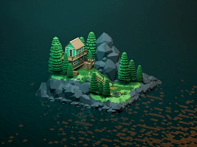 The Wooden House, Mini World 3d animation branding logo motion graphics