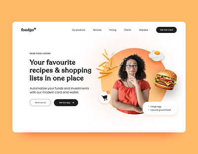 Landing Page for food preparation platform burger challenge daily daily design design food fries landing page ui web design website