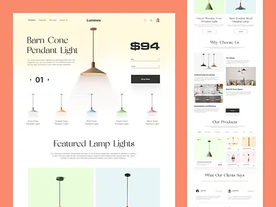 Shopify store for Lights design homepage landing landing page product design product detail page product details product landing page product page product website shopify shopify landing page shopify website web web design website