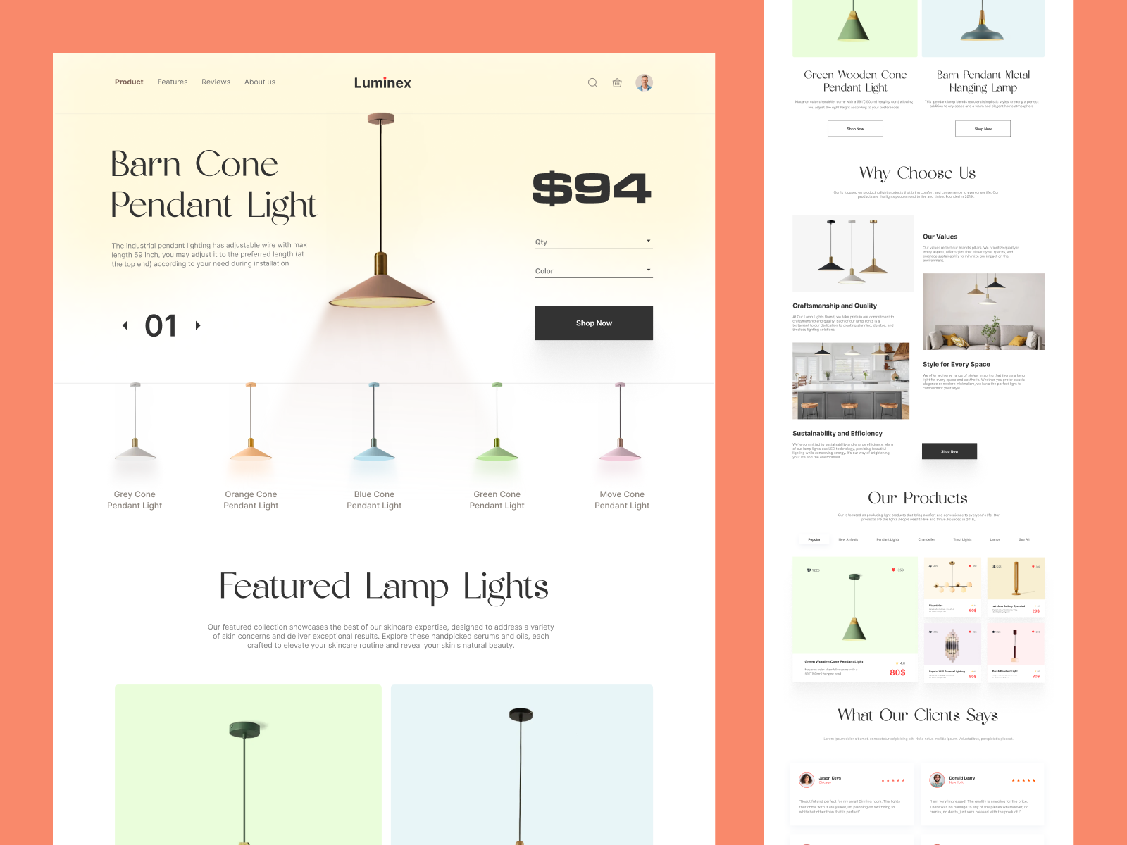 Example of Shopify store for Lights