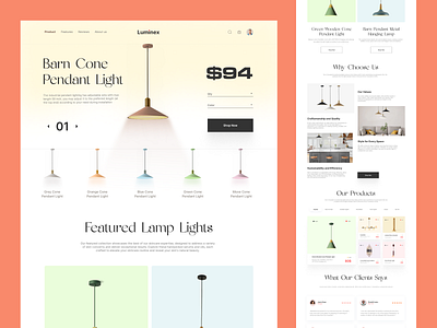 Shopify store for Lights design homepage landing landing page product design product detail page product details product landing page product page product website shopify shopify landing page shopify website web web design website