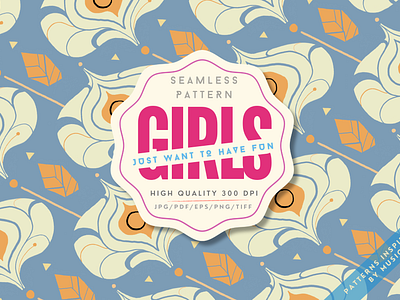 GIRLS JUST WANT TO HAVE FUN seamless pattern color design music packaging pattern seamless seamless pattern