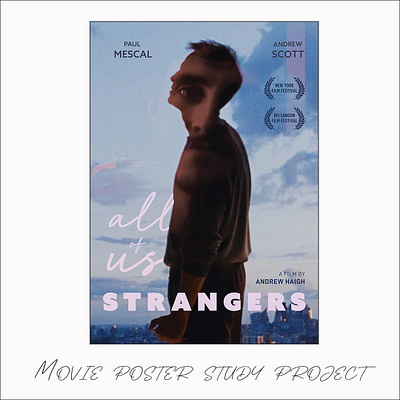 "All Of Us Strangers" film poster beginner design doubleexposure graphic design movieposter photoshop