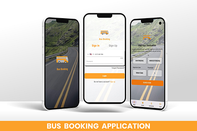 Bus Booking App 3d animation branding graphic design logo motion graphics ui