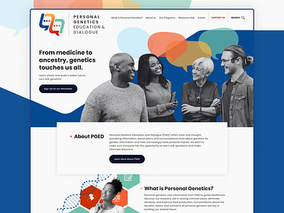 Nonprofit Website Design- Personal Genetics Education & Dialogue charity charity website design design dialogue dna education elevation graphic design medicine non profit nonprofit nonprofit web design nonprofit website nonprofit website design personal genetics ui ui nonprofit web design webdesign website design