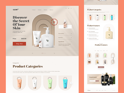 Shopify store for Skin Products design homepage landing landing page product design product detail page product details product landing page product page product website shopify shopify landing page shopify website web web design website