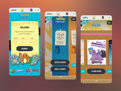 Pokémon Back to School Sweepstakes Website design entertainment graphic design illustration kids product ui ui art ux visual design web design website