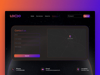 DailyUI #028 - Contact Page UI Design 3d animation chandan aheer chandanaheeruiux contact contact form contact us page creativechallenge creatives dailyui dailyui028 design graphic design khambra creatives motion graphics space website ui ui uiux userinterface uxdesign