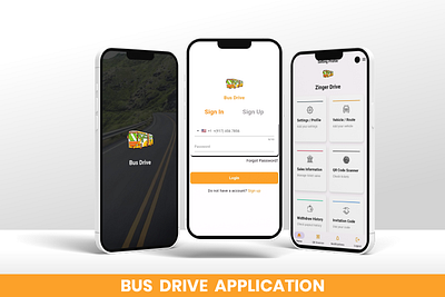 Bus Driving App 3d animation branding graphic design logo motion graphics ui