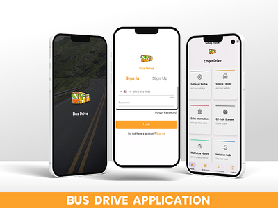 Bus Driving App 3d animation branding graphic design logo motion graphics ui