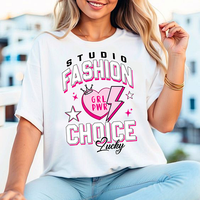 STUDIO FASHION CHOICE LUCKY T-SHIRT DESIGN afrin rakhi black t shirt design branding design graphic design illustration logo march by amazon new tee pinky tees streetwear design t shirt design t shirt designer typography t shirt design ui vector vintage white t shirt design