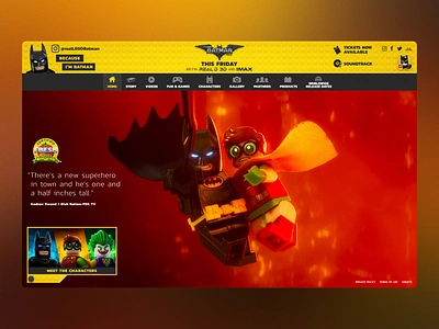 The Official LEGO Batman Film Website design entertainment graphic design illustration interactive kids motion photoshop product ui ui art ux visual design web web design