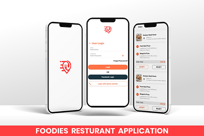 Foodies Restaurant App 3d animation graphic design logo motion graphics ui