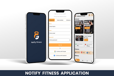 Notify Fitness App 3d animation branding graphic design logo motion graphics ui