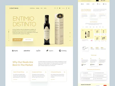 Shopify store for Olive Oil design homepage landing landing page product design product detail page product details product landing page product website shopify shopify landing page shopify website web web design website