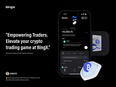 BingX | Crypto Currency Exchange | WEALTH Mini-Program Design app bitcoin blockchain branding btc crypto currency design exchange finance financial illustration minimal minimalist nft ui ux wallet web web3