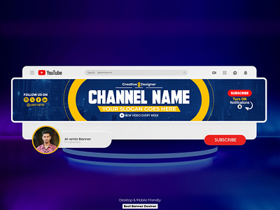 New YouTube channel Banner And logo Design banner design channel channel art cover header youtube youtube banner youtube banner design youtube channel youtube cover