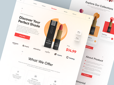 Shopify store for Cosmetics design homepage landing landing page product design product detail page product details product landing page product website shopify shopify design shopify landing page shopify website web web design website